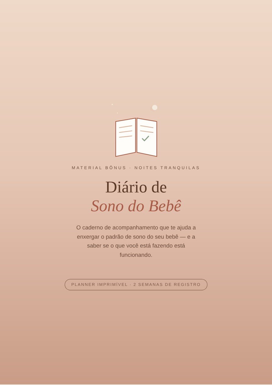 Capa do Diário de Sono do Bebê, bônus de 8 páginas